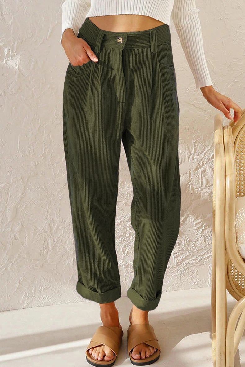 Mid Rise Cotton Corduroy Pants Product Image 10