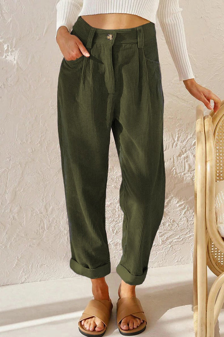 Mid Rise Cotton Corduroy Pants Product Image 10