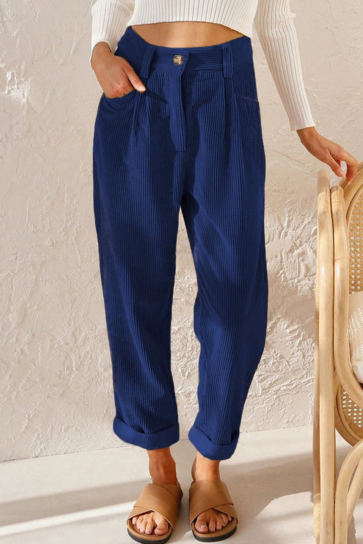 Mid Rise Cotton Corduroy Pants Product Image 11