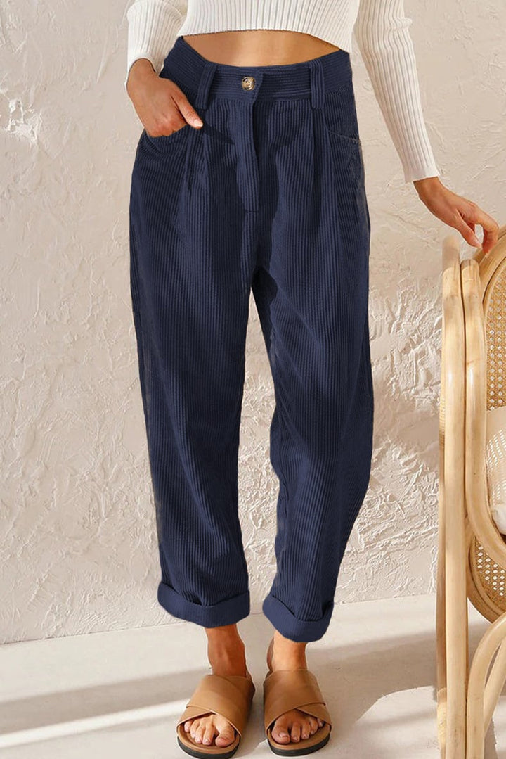 Mid Rise Cotton Corduroy Pants Product Image 12