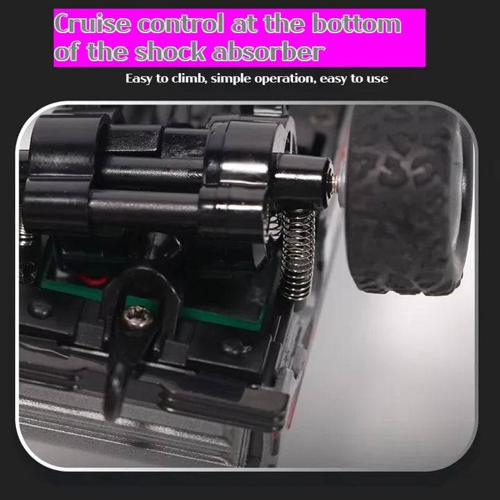 Close-up of a mini RC truck&