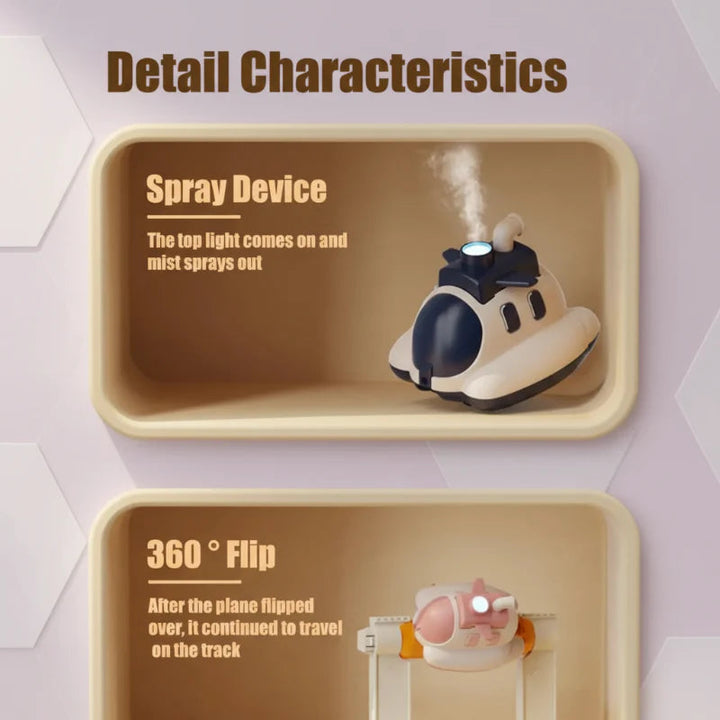 Close-ups of the mist spray feature and 360-degree flip section