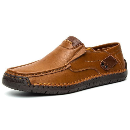 Montclair Leather Slip On Shoes Round Toe Product Image 01