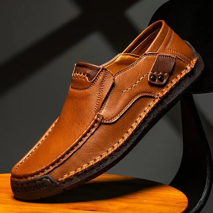 Montclair Leather Slip On Shoes Round Toe Product Image 02