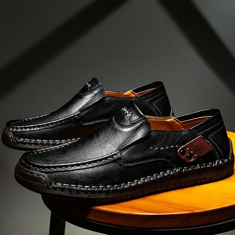 Montclair Leather Slip On Shoes Round Toe Product Image 03