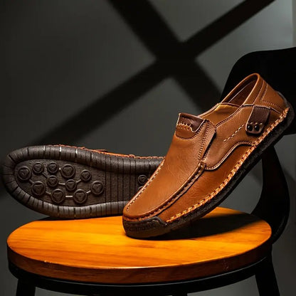 Montclair Leather Slip On Shoes Round Toe Product Image 05