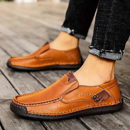 Montclair Leather Slip On Shoes Round Toe Product Image 07