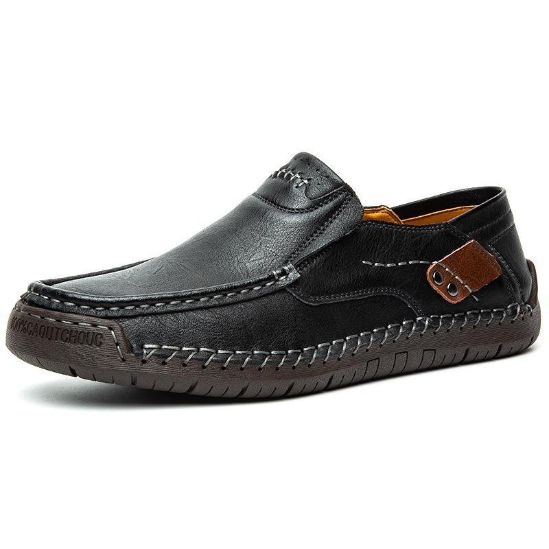 Montclair Leather Slip On Shoes Round Toe Product Image 08