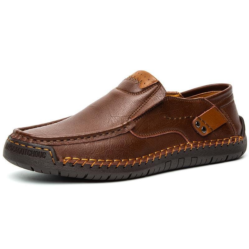 Montclair Leather Slip On Shoes Round Toe Product Image 09
