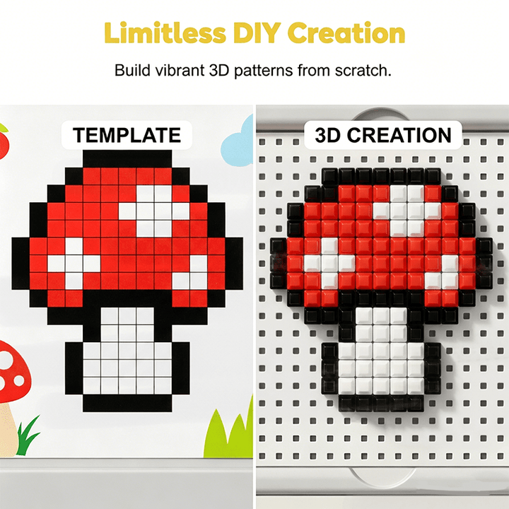 Mushroom Peg Puzzle 492 Piece 3D Builds Product Image 06