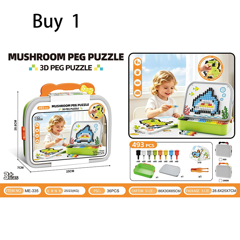 Mushroom Peg Puzzle 492 Piece 3D Builds Product Image 10