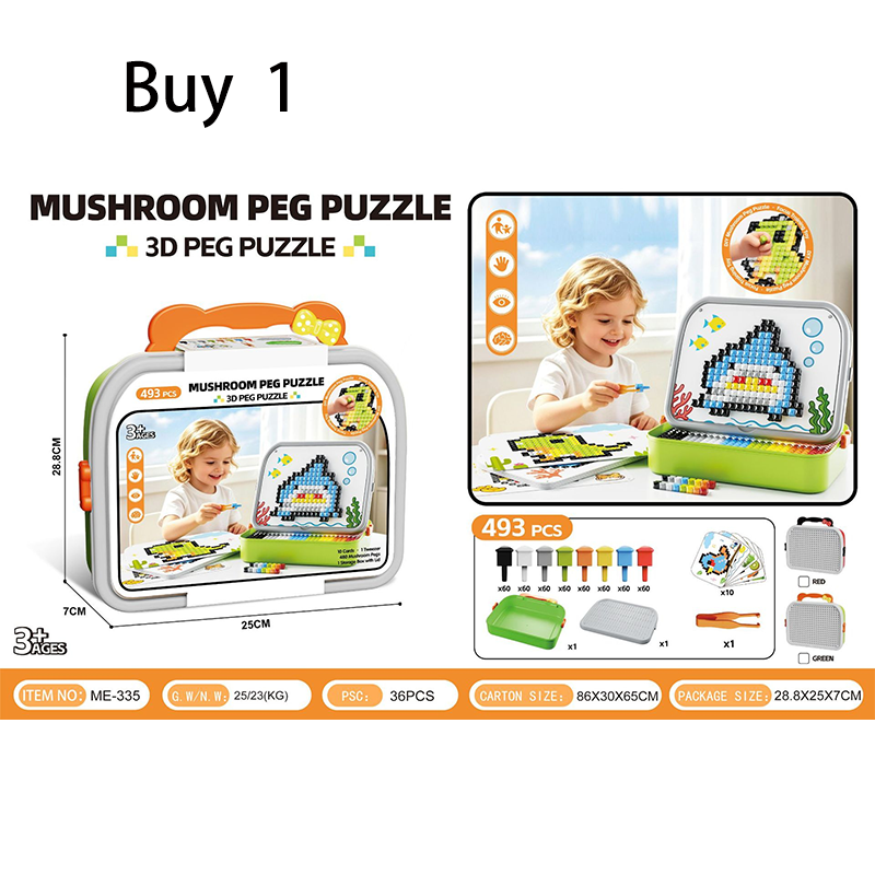 Mushroom Peg Puzzle 492 Piece 3D Builds Product Image 16