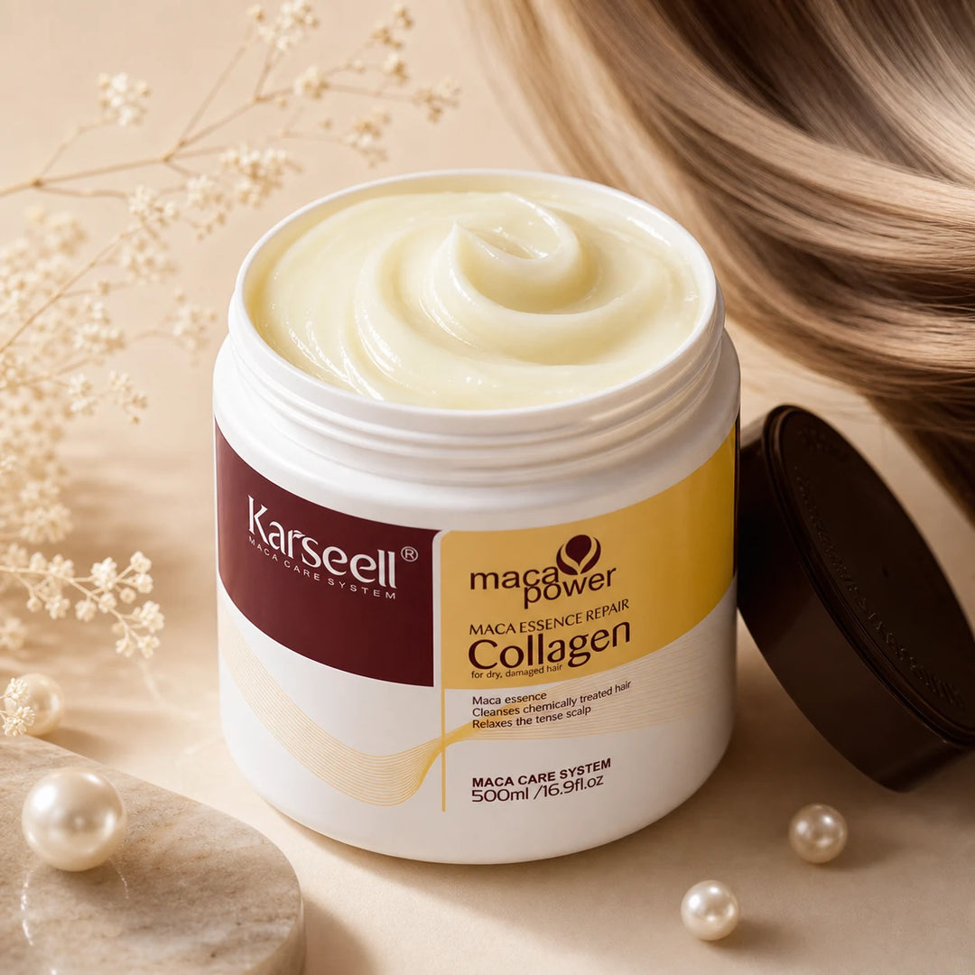 Cora collagen hair mask cream texture macro image