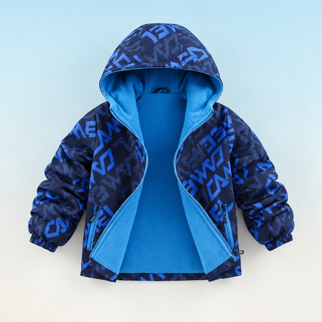 Navy-and-blue letter-patterned kids&