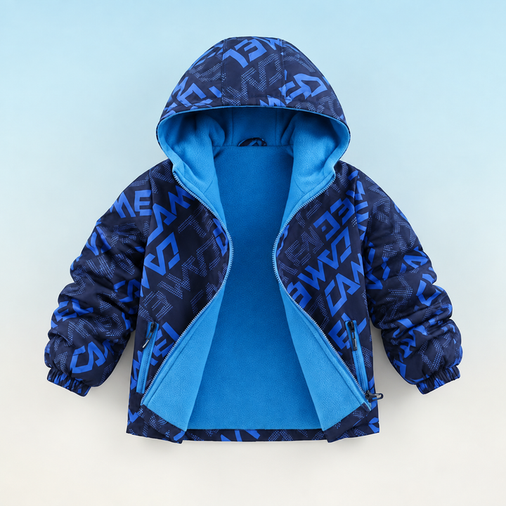 Navy-and-blue letter-patterned kids&