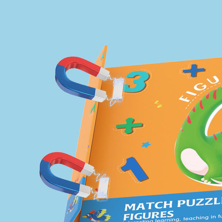 Illustrated magnets beside the Figures book highlight its magnetic puzzle design.