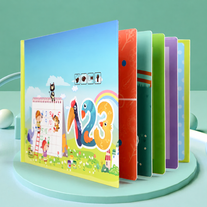 Number-themed learning book with a colorful 123 cover