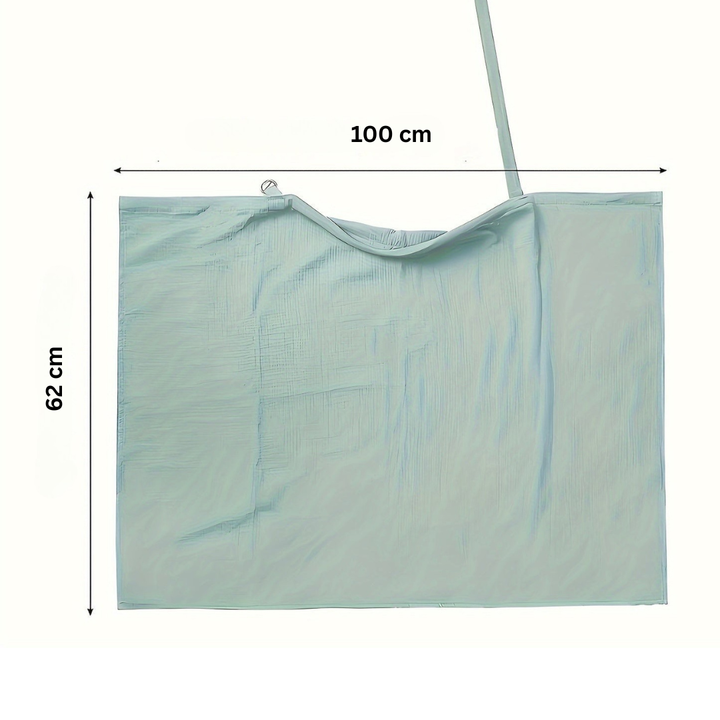 Nursing cover measurement diagram showing a width of 100 cm and a height of 62 cm