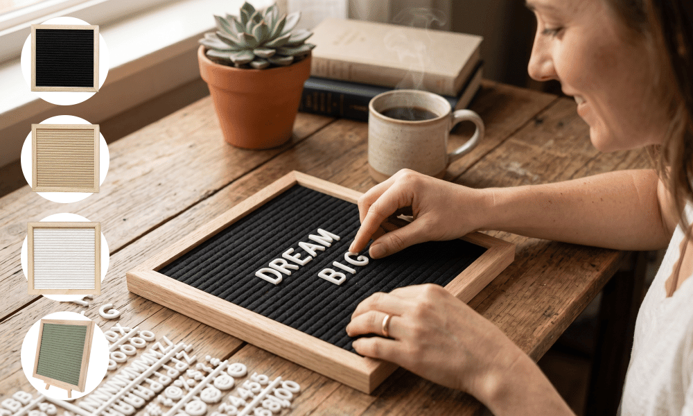 Oak Framed Felt Letter Board Product Image 08