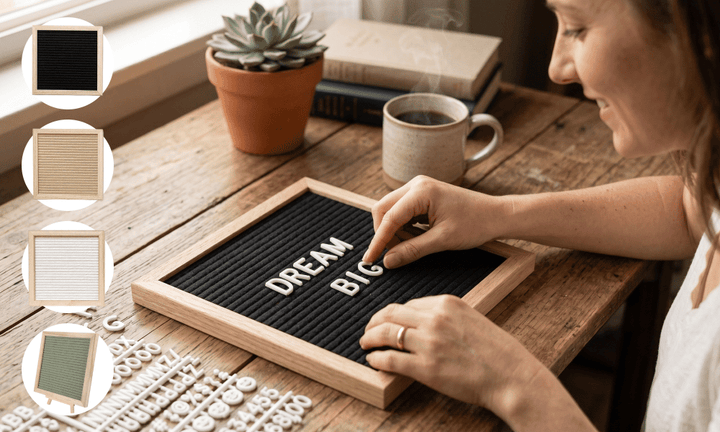 Oak Framed Felt Letter Board Product Image 08