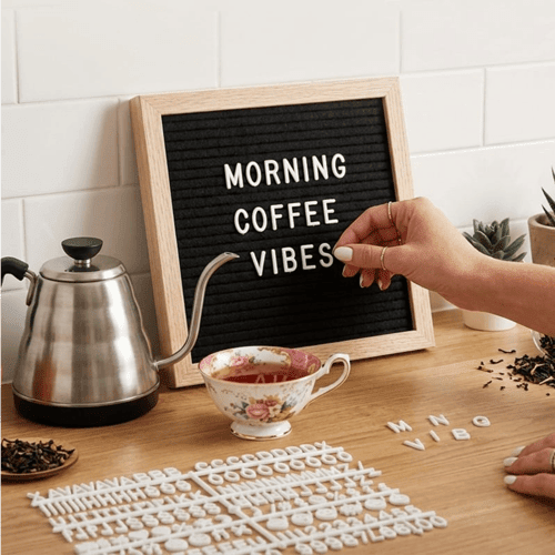 Oak Framed Felt Letter Board Product Image 09
