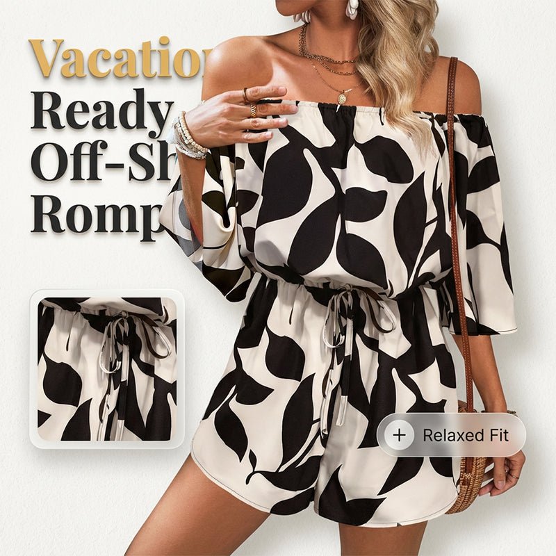 Olena Off Shoulder Abstract Romper Product Image 04