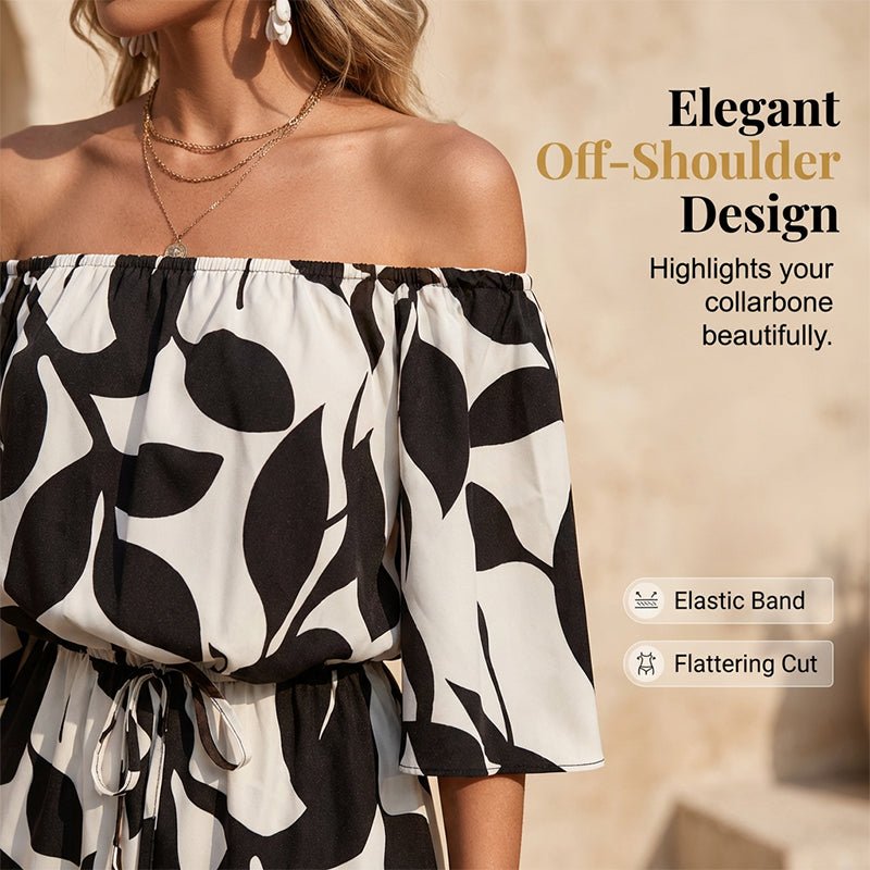 Olena Off Shoulder Abstract Romper Product Image 06