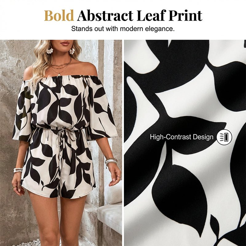 Olena Off Shoulder Abstract Romper Product Image 07