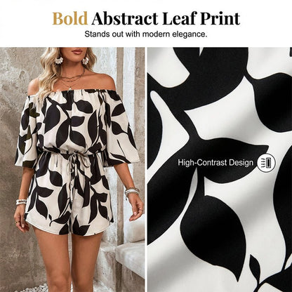 Olena Off Shoulder Abstract Romper Product Image 07