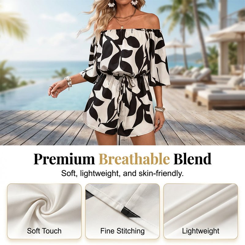 Olena Off Shoulder Abstract Romper Product Image 08