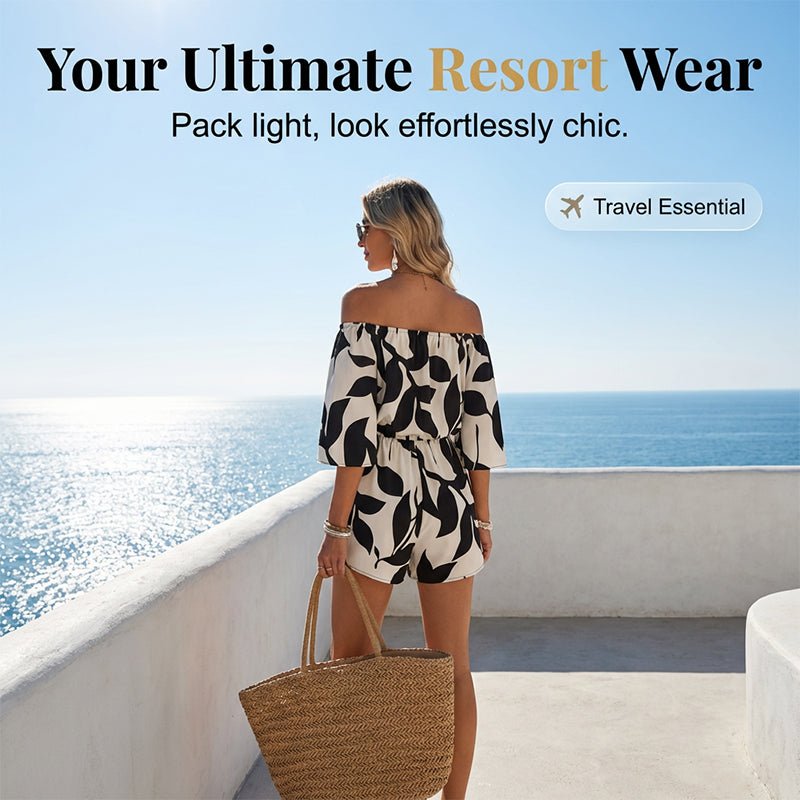 Olena Off Shoulder Abstract Romper Product Image 09