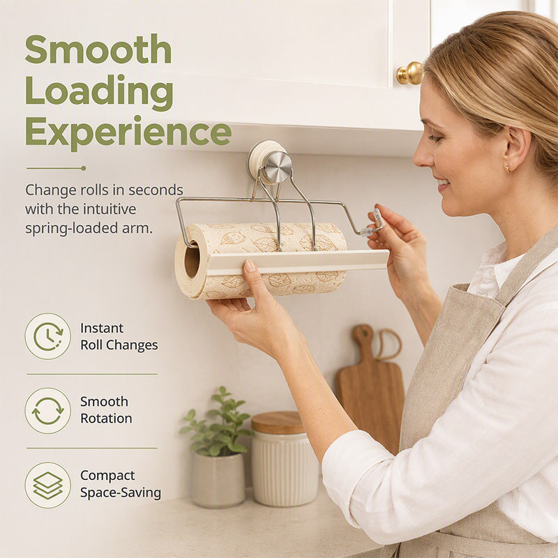 One Hand Tear Paper Towel Holder Suction Mount Product Image 06