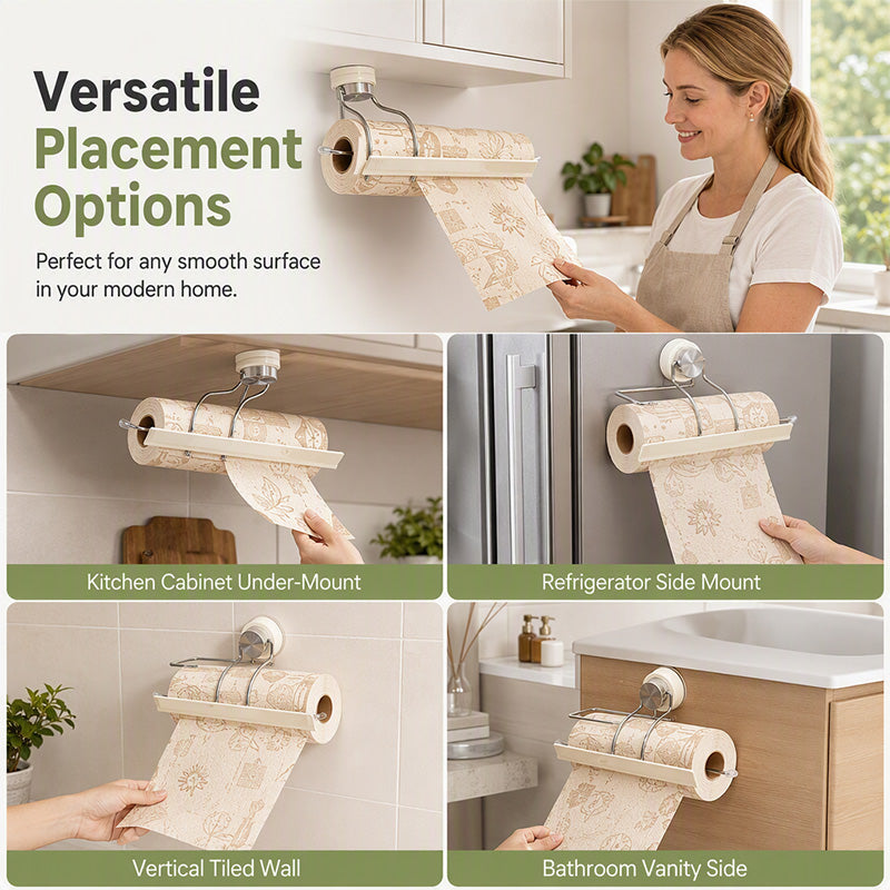 One Hand Tear Paper Towel Holder Suction Mount Product Image 07