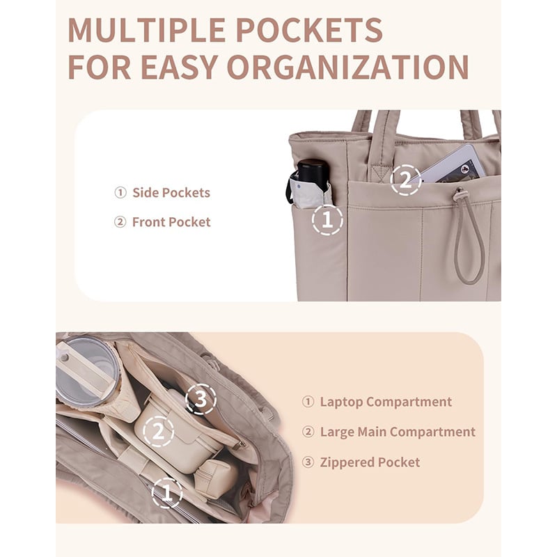Padded Everyday Tote Cup Pocket Product Image 08