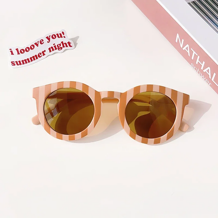 Peach-striped round kids&
