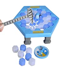 Hammer tapping an ice block out of the blue penguin game board