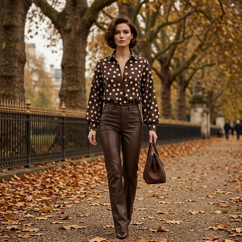 Phoebe Polka Dot Button Down Blouse Product Image 06