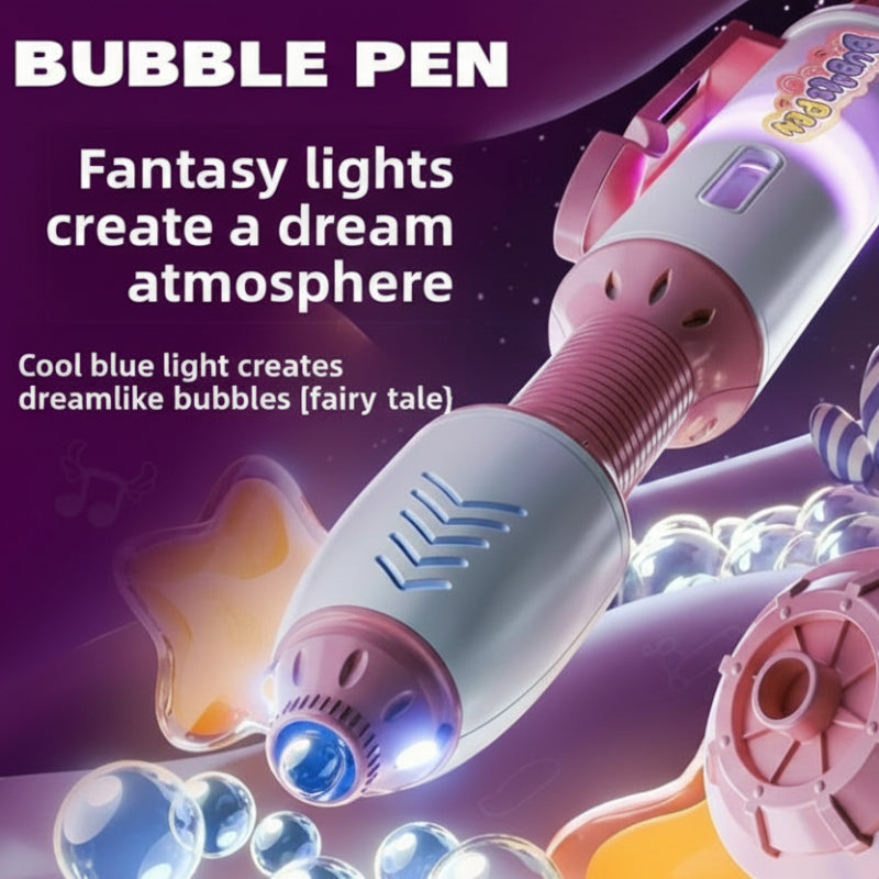 Close-up of the pink bubble pen&