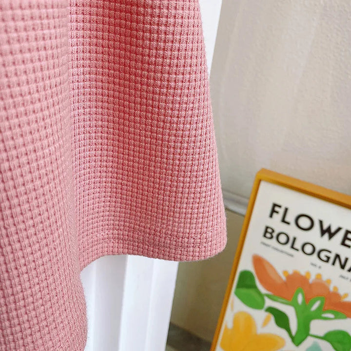 Close-up of the pink cotton set&
