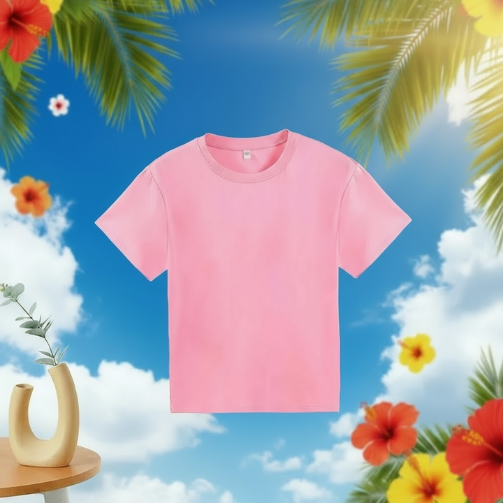 Pink crew-neck kids&