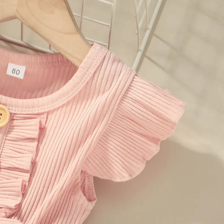 Close-up of the pink dress&