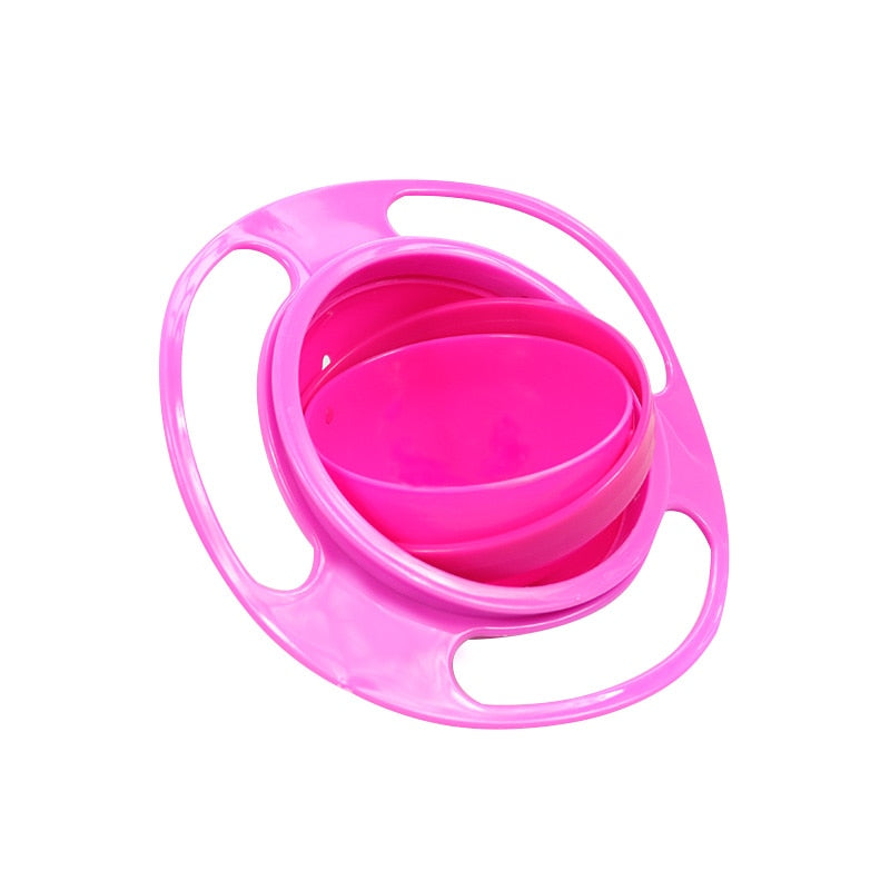 Pink snack bowl showing the inner bowl and nested rotating rings
