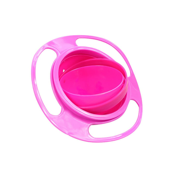 Pink snack bowl showing the inner bowl and nested rotating rings