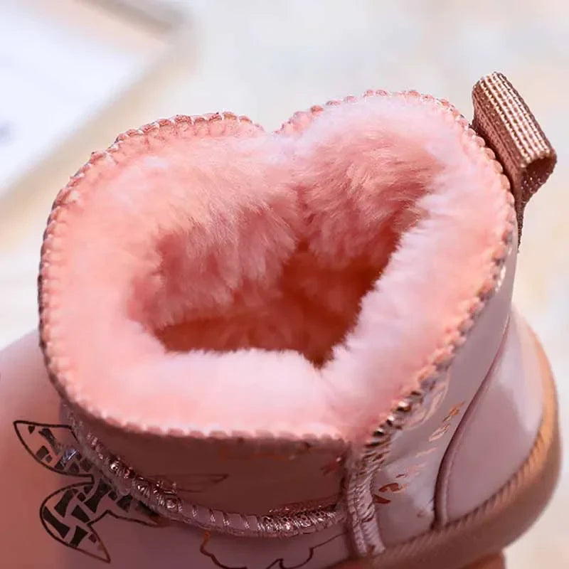 Close-up of a pink snow boot&