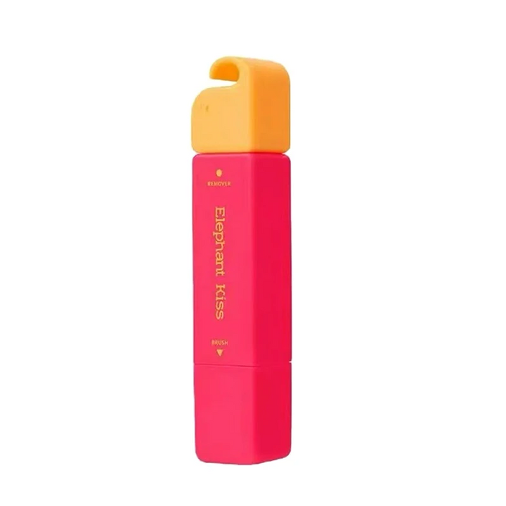 Pink stain remover pen with a yellow cap against a white background