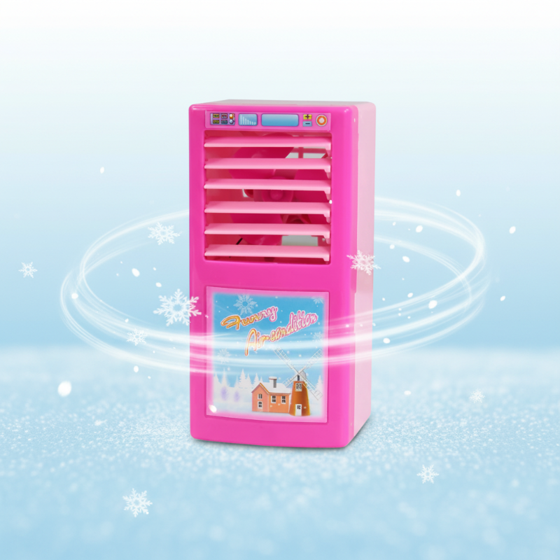 Pink toy air conditioner with horizontal front vents