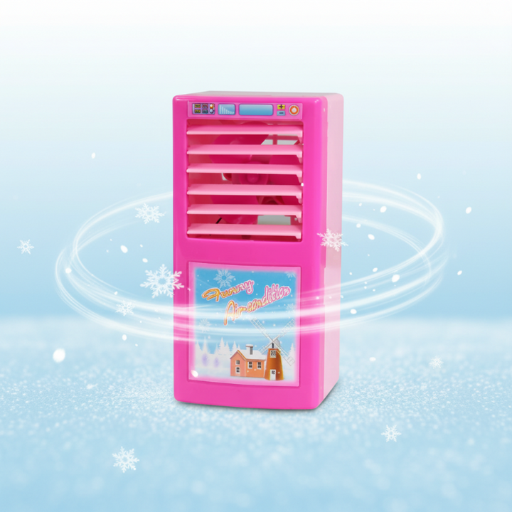 Pink toy air conditioner with horizontal front vents