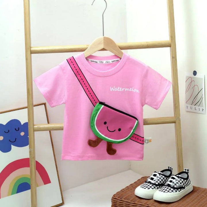 Pink short-sleeve kids&