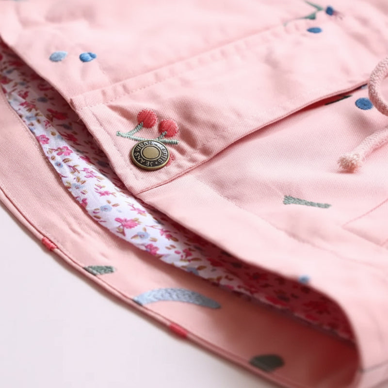 Close-up of the pink windbreaker&