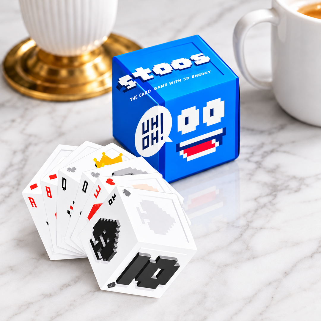 Numbered cards with pixel-style symbols displayed beside a blue game box